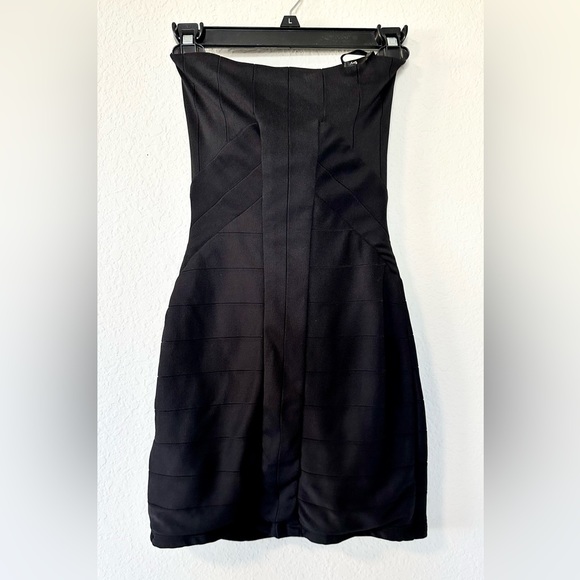 Sky Black Strapless Bandage Tiger Rhinestone Dress - Picture 7 of 14